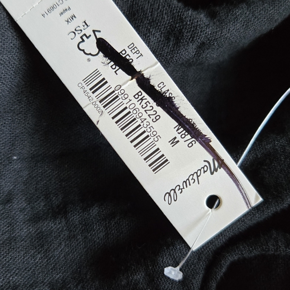 Madewell Crinkle Cotton Cover-Up Shirtdress Black Large NWT Oversize Minimalist - Picture 7 of 11